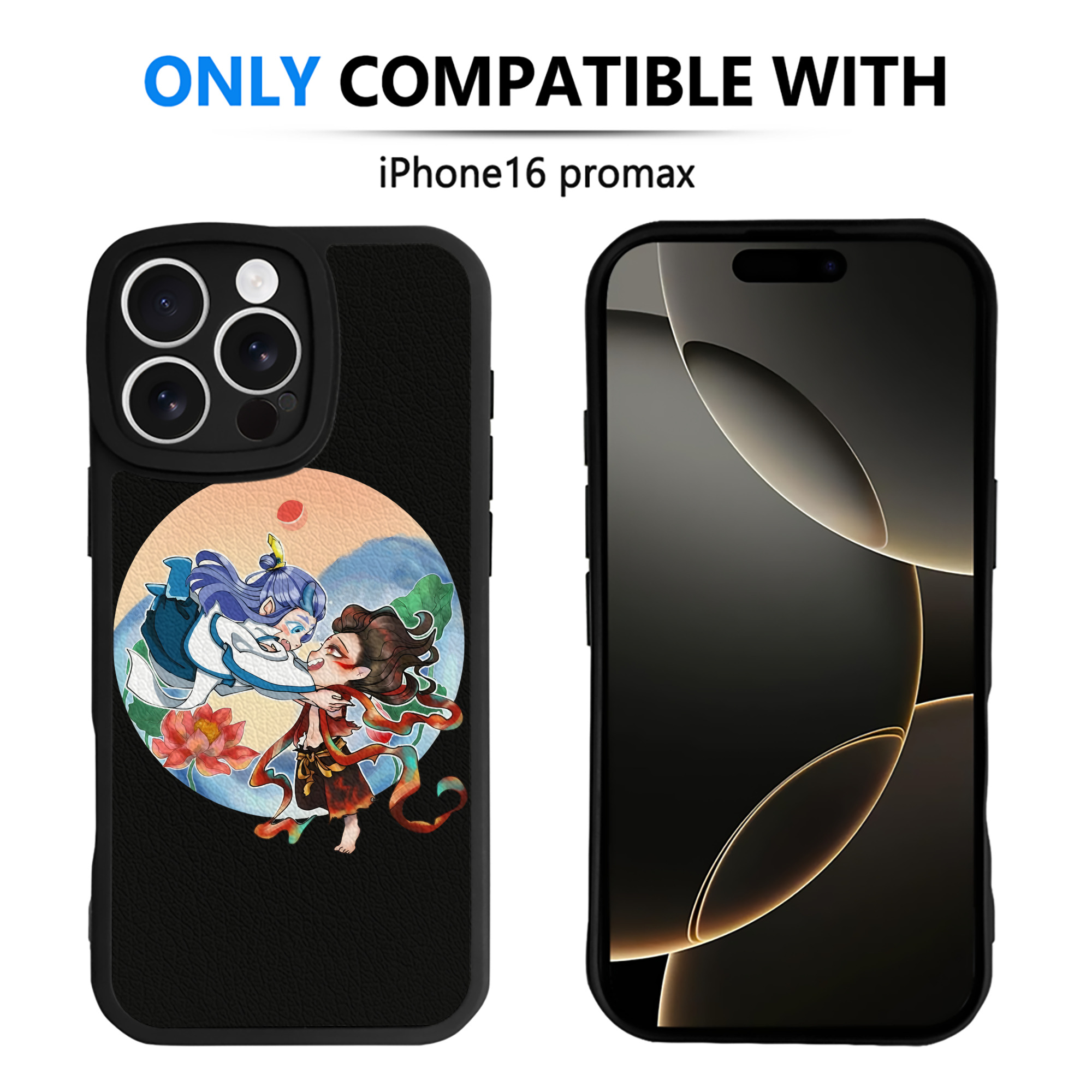 （画像用） Ne Zha 2 ナタ 魔童の大暴れ 【iPhone 16シリーズ対応】シリコンスマホケース（レザー調） 材質：シリコン